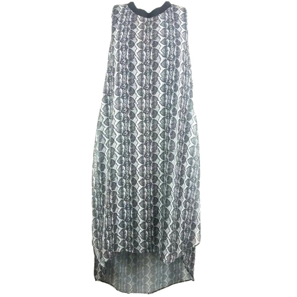 Rachel Roy Snake Print Dress Size Small Chiffon Hi-Low Boho Casual Beach Travel